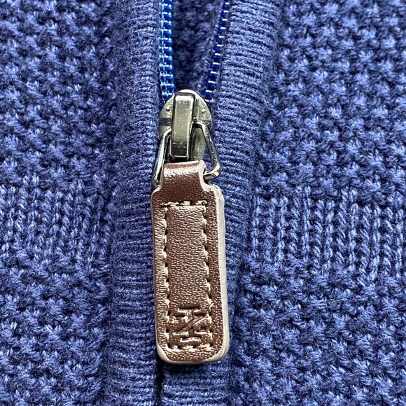Izod Sweater Mens XL Navy Quarter-Zip Preppy Textured‎ Academic traditional - Picture 7 of 13